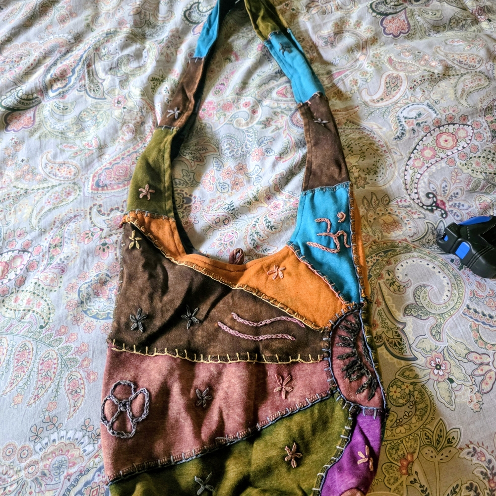 Colorful Patchwork Hobo Bag - Picture 2 of 3
